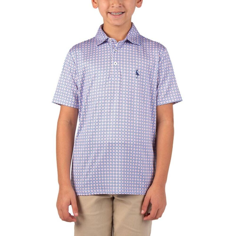 Tailorbyrd Boys  Floral Geo Performance Polo Shirt